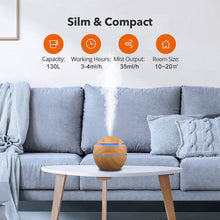 Load image into Gallery viewer, Wood Air Aroma Diffuser 130ML Ultrasonic for Essential Oil Aromatherapy